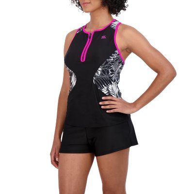  ZeroXposur Womens Swimsuits Tankini SetBlack Board Shorts  And Plus Size Tankini Swimsuits For Women