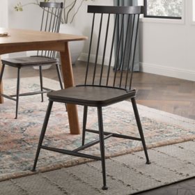 Newfield Wood and Metal Chair, Set of Two