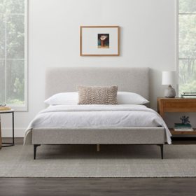 Newfield Modern Upholstered Bed with Metal Legs, Assorted Sizes and Colors