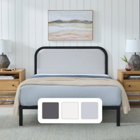 Newfield Jude Metal Bed Frame with Headboard, Assorted Sizes and Colors