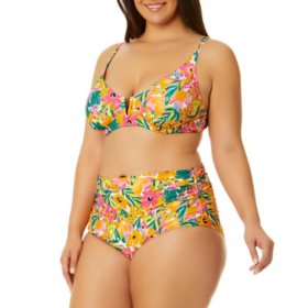 Anne Cole Limited Edition Ladies Convertible High Waist Shirred Swim Bottom (Available in Prints and Solids)