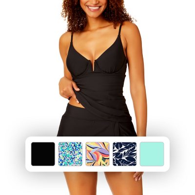 Costume Anne Cole Tankini Con Gonna E Collo Alto Taglia M – Nuovo Con Etichette