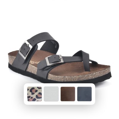 サンダル・ミュール GREAT VOLUME LEATHER STRAP SANDALS BLACK Taos Xcellent Wedge Sandal (Women) - Black – The Heel Shoe