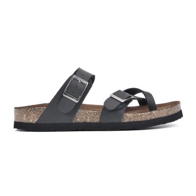 サンダル・ミュール GREAT VOLUME LEATHER STRAP SANDALS BLACK Etta Leather Sandal in Black | Veronica Beard