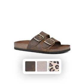 Mountain Sole Women's Double Buckle Leather Footbed Sandal