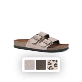 Mountain Sole Women's Double Buckle Leather Footbed Sandal