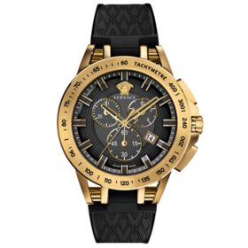 Versace Men's Sport Tech Black Silicone Strap Watch, 45mm
