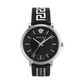 Versace V-Circle Greca Editition Watch With Black Strap 42mm VE5A01321		
