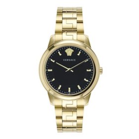 Womens Greca Gold-tone Stainless Steel Bracelet Watch, 38MM