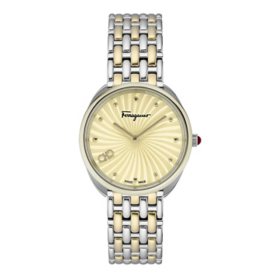 Ladies Cuir Two-Tone Gold Stainless Steel Bracelet Watch, 34MM