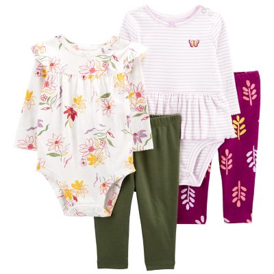 Carter s Girls 4 Piece Bodysuit Pant Set Sam s Club