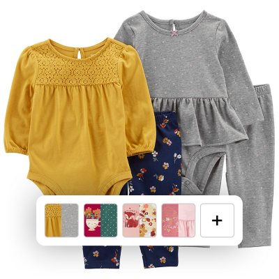 Baby Girl Carter's 3-Piece Fox Sweatshirt, Bodysuit, & Floral Leggings