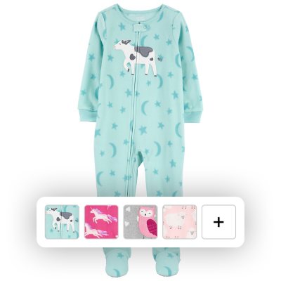 Carter's Girls Footie Pajamas Blue Moons 5T:- Blue Moons, 5T