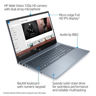 HP Pavilion - 15.6" Full HD Laptop - Intel Core i7 - RAM - 512GB SSD - 2 Year Warranty Care Pack + Accidental Damage Protection - Windows - Sam's Club