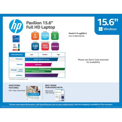Hp PC Ordinateur Portable Pavilion 15- - 15.6'' - 16Go RAM - 512Go SSD-  Intel Core I7- BLEU - CARTE GRAPHIQUE NVIDIA 2GB SSD - Prix pas cher