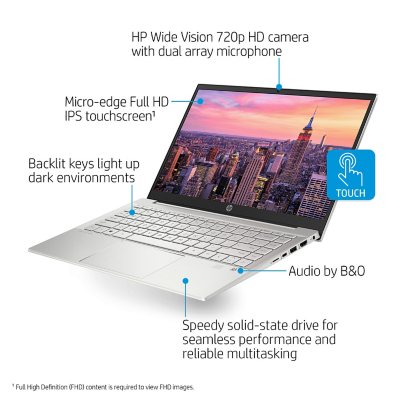 HP Pavilion - 14" Full HD (1920 x 1080) Touch Laptop - 11th Generation Intel® Core™ i7-1165G7 -  16GB Memory - 512GB SSD -  Intel® Iris® Xe Graphics - Backlit Keyboard - 2 Year Warranty Care Pack - Windows 10 Home - Sam's Club