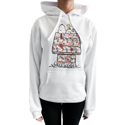 Peanuts Ladies Floral Embroidery Fleece Sweatshirt - Sam's Club