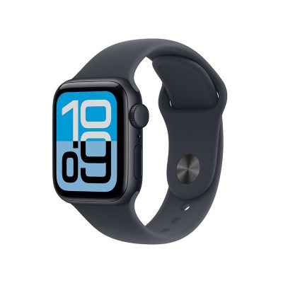 Apple Watch SE 3 GPS 44mm Aluminum Case, Midnight, Sport Band - M/L:- Midnight, Sport Band - M/L