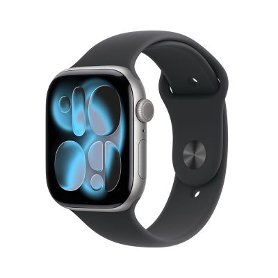 Apple Watch Series 11 GPS 46mm Aluminum Case:- Space Gray, Sport Band - M/L