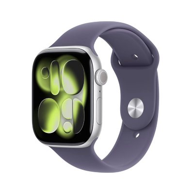 Apple Watch Series 11 GPS + Cellular 42mm Aluminum Case:- Silver, Sport Band - S/M