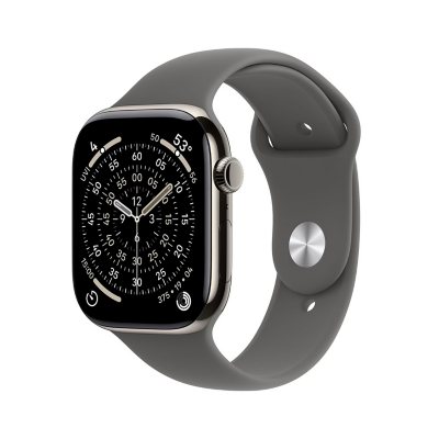 Apple Watch Series 11 GPS + Cellular 42mm Titanium Case:- Natural, Sport Band - M/L
