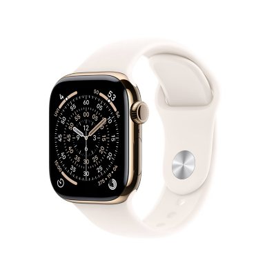 Apple Watch Series 11 GPS + Cellular 46mm Titanium Case:- Gold, Sport Band - M/L