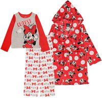 Licensed Minnie Mouse 3 Piece Robe and PJ Set
