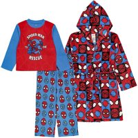 Licensed Spiderman 3 Piece Robe and PJ Set