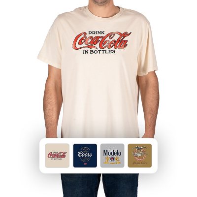 Licensed Men's Beverage Graphic Tee - Coke Crème L