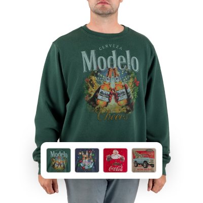 Men s Holiday Crewneck Fleece Sweatshirt Sam s Club