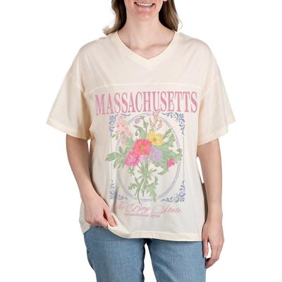 State of Mine Women's Bouquet State T-Shirt - Massachusetts XL:- Massachusetts, XL