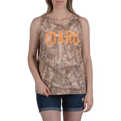 CAMO PRINT LADIES SOM GRAPHIC TANK TOP - IDAHO S:- Idaho, S