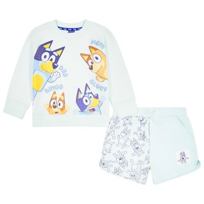 Bluey & Bingo Toddler Boys Cotton Tops and Pants, 4-Piece Pajama Set, Sizes  2T-5T 