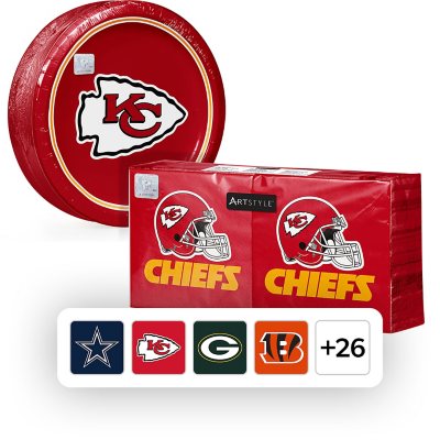 NFL Licensed Plates and Napkins Kit, 285 ct. - Kansas City Chiefs:- Kansas City Chiefs