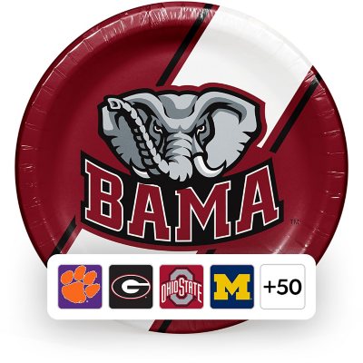 NCAA Paper Plates, 10", 85 ct. - Alabama Crimson Tide:- Alabama Crimson Tide