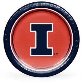 Illinois Fighting Illini NCAA Round Paper Plates, 10", 85 ct. 