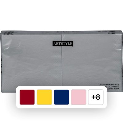 Artstyle 3-Ply Lunch Napkins, 6.5", 200 ct.:- Silver