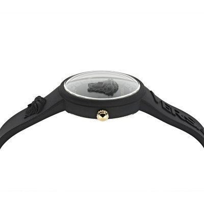 Versace Medusa Pop Swiss Quartz Black Silicone Watch, 39mm