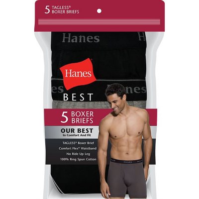 Hanes Men's 5-Pack Best Boxer Brief, Grey Pack, XL:- Grey Pack, XL