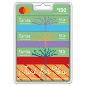 Vanilla Mastercard $150 Gift Card Multi-Pack, 3 x $50