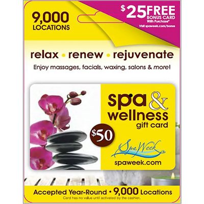 Spa & Wellness 50 Gift Card + 25 Bonus Sam's Club