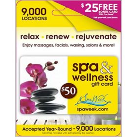 Spa & Wellness $50 Gift Card + $25 Bonus