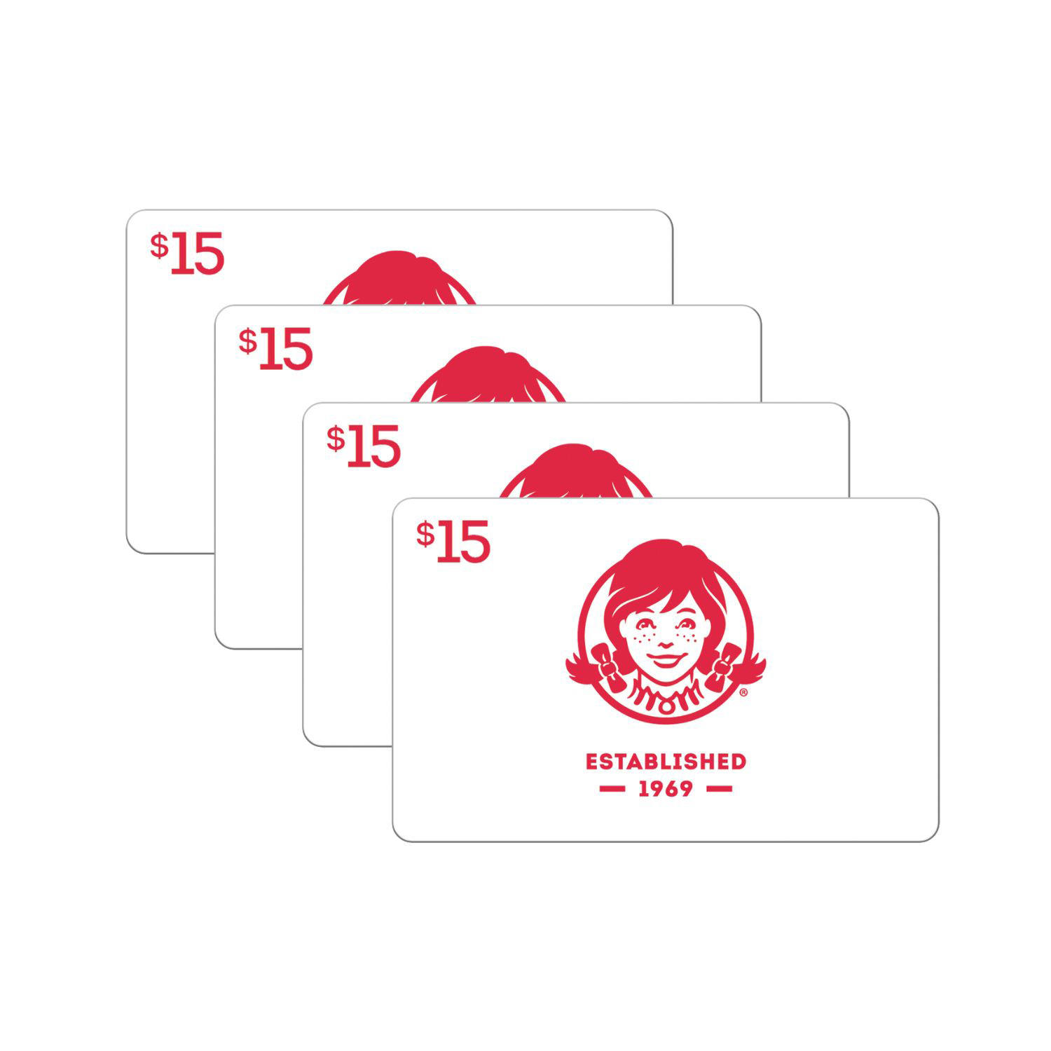 Wendy's $60 Multi-Pack 4 x $15 Gift Cards