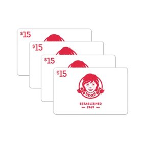 Wendy's $60 Gift Card Multi-Pack, 4 x $15 
