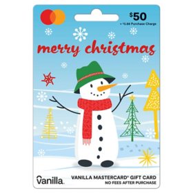 $50 Vanilla Mastercard Jolly Snowman Gift Card