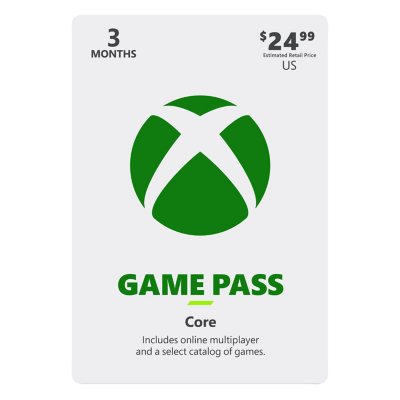 Xbox Game Pass Core 3 Month Subscription 24.99 Gift Card Sam s Club