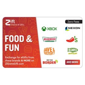 Zift Zillions of Gifts Food and Fun $50 Email Delivery Gift Card
