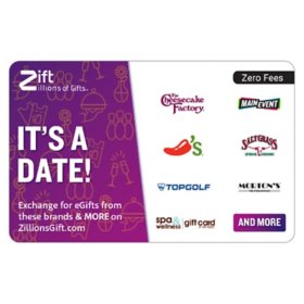 Zift Zillions of Gifts It's A Date $50 Email Delivery Gift Card