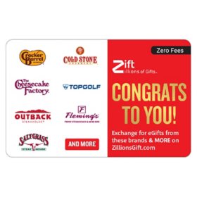 Zift Zillions of Gifts Congrats $50 Email Delivery Gift Card