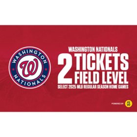 MLB Washington Nationals, Two (2) Field Level Tickets eVoucher